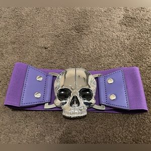 Kreepsville Elastic Waist Purple Skull Belt